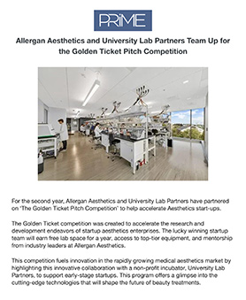 Allergan Aesthetics and University Lab Partners Team Up for the Golden Ticket Pitch Competition